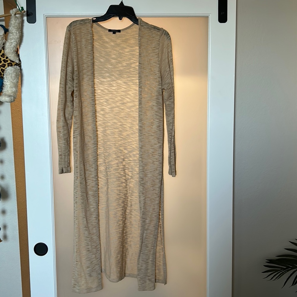 Long slitted cardigan